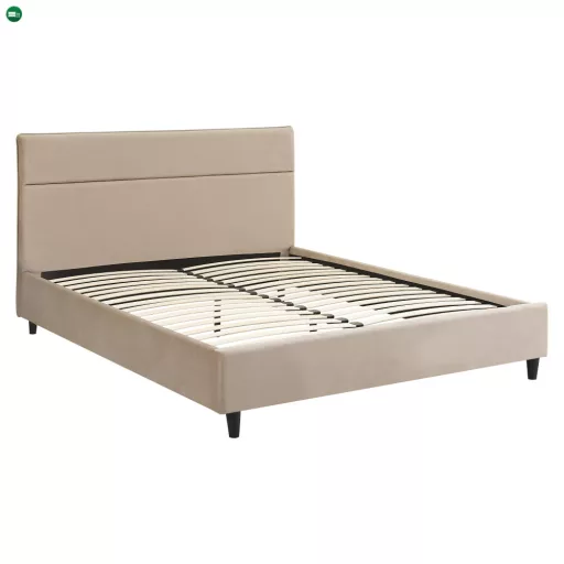 Franciaágy ágyráccsal, barna, 160x200, VOLITA