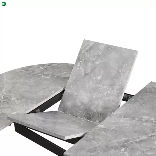 Kihúzható étkezőasztal, beton/fekete, 120x120-160x75 cm, ABERO TYP 2