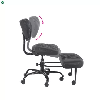Ergonomikus térdeplőszék, fekete műbőr/fekete, SAMER