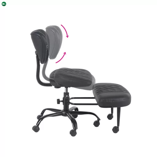 Ergonomikus térdeplőszék, fekete műbőr/fekete, SAMER