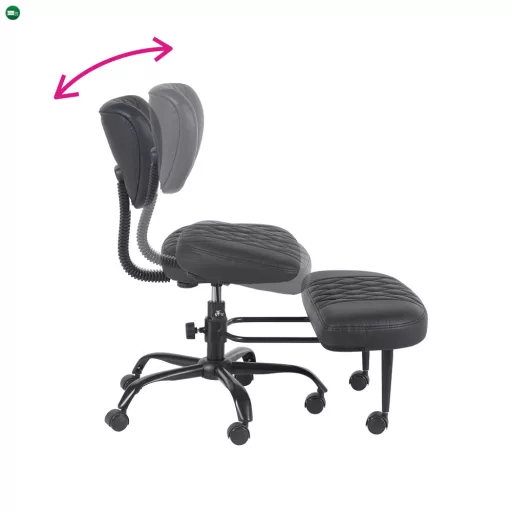 Ergonomikus térdeplőszék, fekete műbőr/fekete, SAMER
