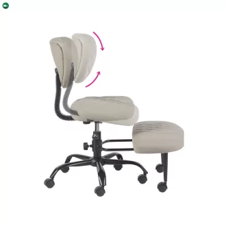   Ergonomikus térdeplőszék, szürkésbarna Taupe ekobőr/fekete, SAMER