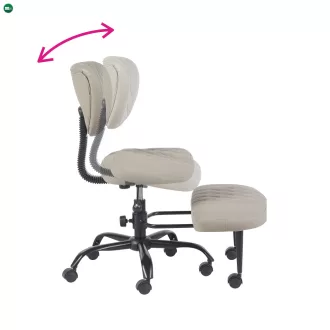   Ergonomikus térdeplőszék, szürkésbarna Taupe ekobőr/fekete, SAMER