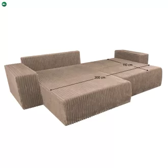   Univerzális sarokülőgarnitúra, szürkésbarna Taupe, PREMA ROH UNI