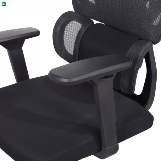 Irodai szék, fekete/piros, 150 kg teherbírás, JANIK