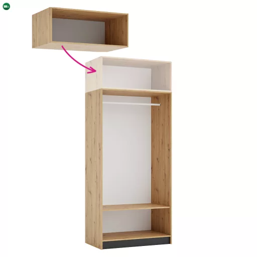 Szekrénybővítmény korpusz 100, artisan tölgy, KREO