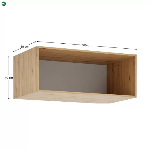 Szekrénybővítmény korpusz 100, artisan tölgy, KREO