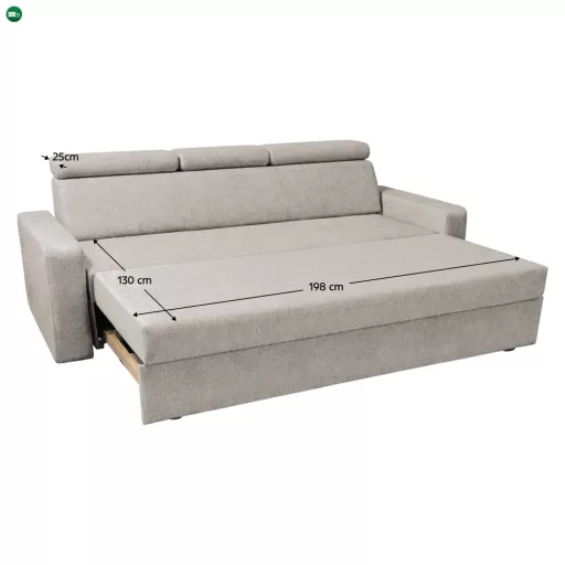 Kinyitható kanapé, bézsszürke Taupe, KINGA
