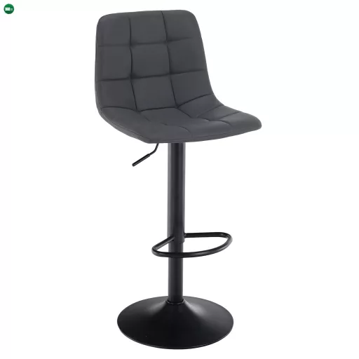 Bárszék, szürke/fekete, LAHELA NEW