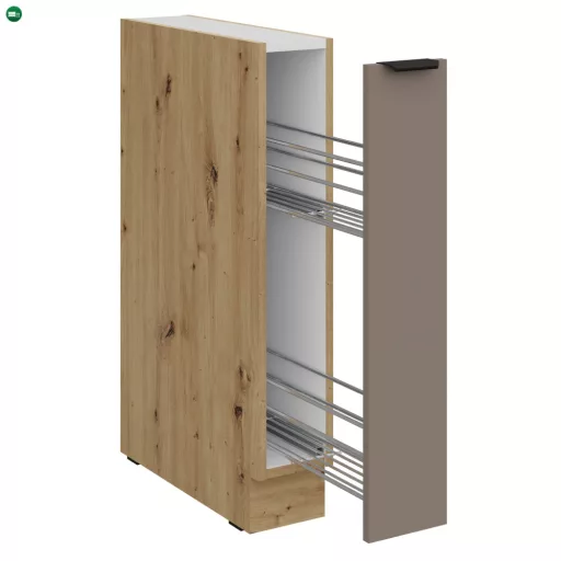 Alsó szekrény kihúzható kosárral, sandgrau/artisan tölgy, FRISBO 15 D CARGO BB
