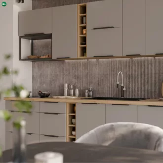   Alsó szekrény kihúzható kosárral, sandgrau/artisan tölgy, FRISBO 15 D CARGO BB
