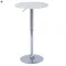 Bárasztal, magasság állítással, króm/fehér, átmérő 60 cm, BRANY 3 NEW
