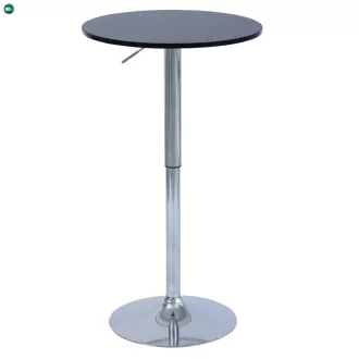   Bárasztal, magasság állítással, króm/ fekete, átmérő 60 cm, BRANY 3 NEW