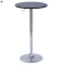 Bárasztal, magasság állítással, króm/ fekete, átmérő 60 cm, BRANY 3 NEW