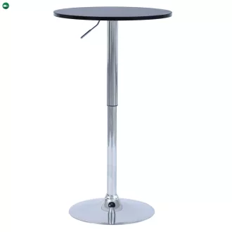   Bárasztal, magasság állítással, króm/ fekete, átmérő 60 cm, BRANY 3 NEW