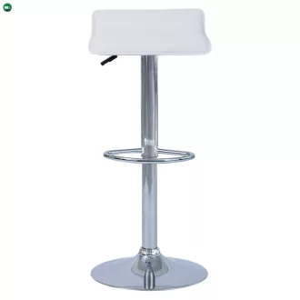 Bárszék, műbőr fehér/króm, LARIA 2 NEW
