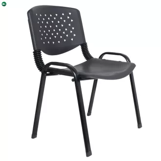 Tárgyalószék, rakásolható, fekete, EFISIO
