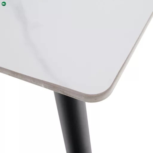 Étkezőasztal, fehér márvány/fekete/arany, 121x71 cm, FLORENC TYP 1