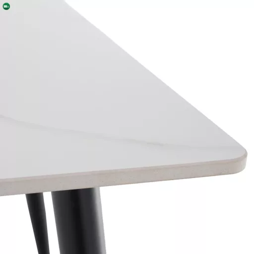 Étkezőasztal, fehér márvány/fekete/arany, 121x71 cm, FLORENC TYP 1