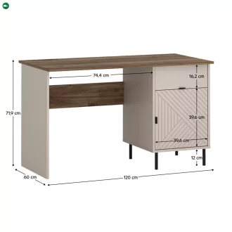 EYCO 1D1S/120 PC asztal, kasmír/castello tölgy