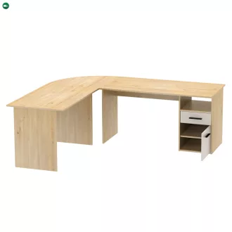   Sarok számítógépasztal, artisan tölgy/kasmír, MAURUS NEW MA11