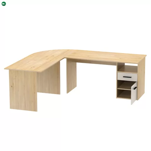 Sarok számítógépasztal, artisan tölgy/kasmír, MAURUS NEW MA11