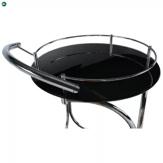 Zsúrasztal, fekete üveg + fém (króm), VESNA