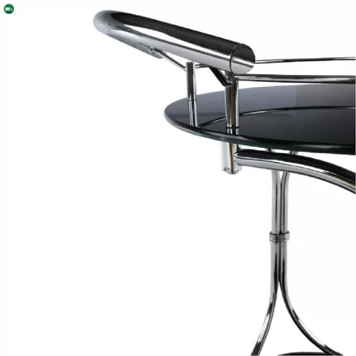 Zsúrasztal, fekete üveg + fém (króm), VESNA