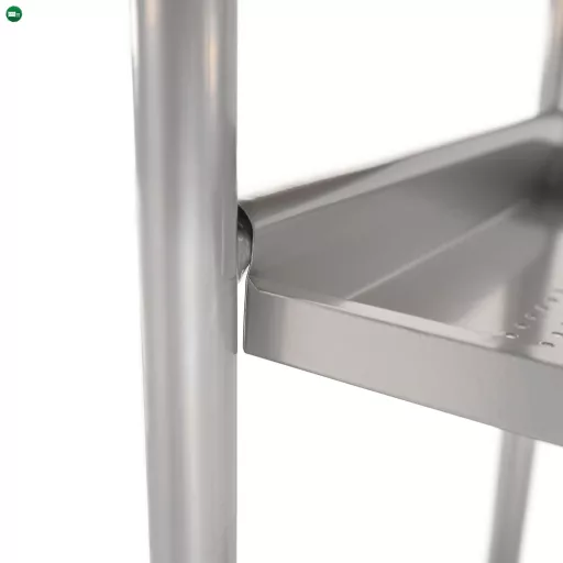 Zsúrasztal, bükk + ezüst fém, LIMA