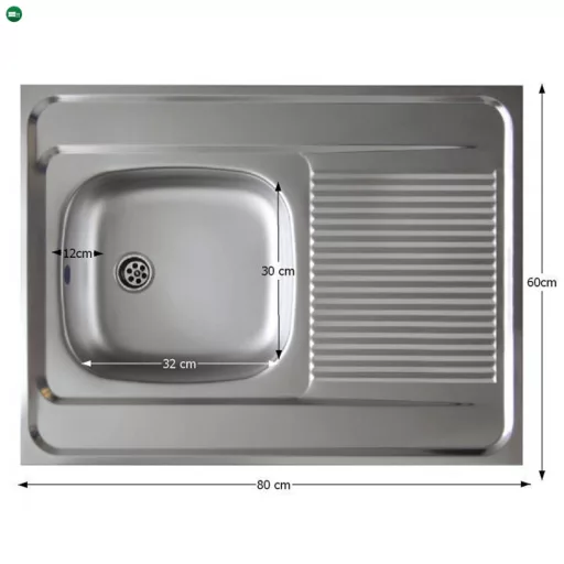 Univerzális rozsdamentes mosogatótálca, 80x60, LAY ON