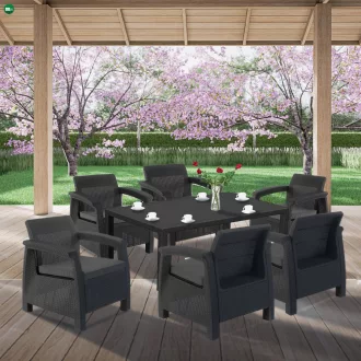 Corfu Big duo kerti bútor garnitúra melody asztallal