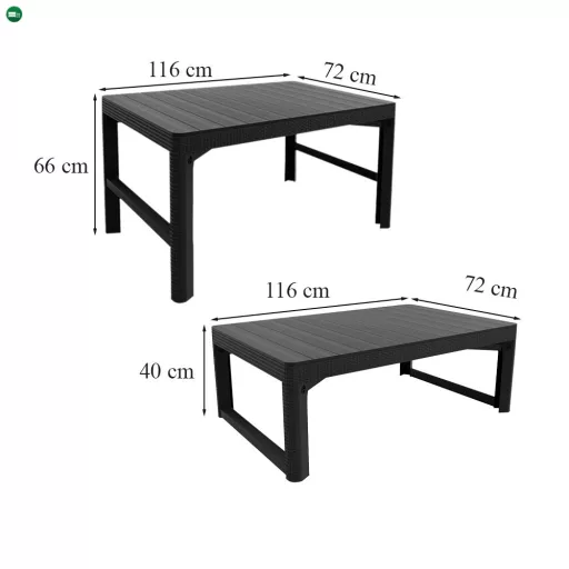 Dina 4+1 kerti bútor garnitúra szett