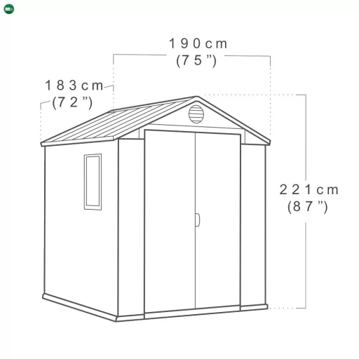 Darwin 6x6 műanyag kerti ház