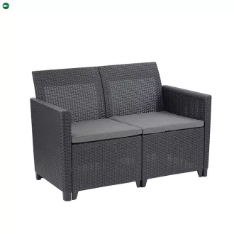 Claire 2 üléses műrattan kerti kanapé