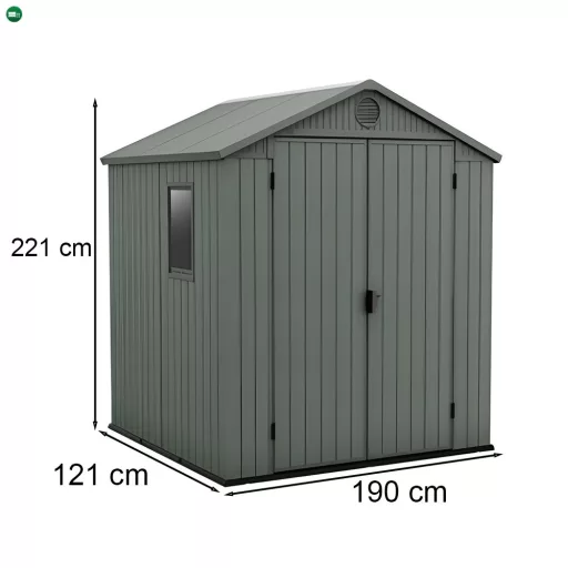 Darwin 6x6 műanyag kerti ház zöld