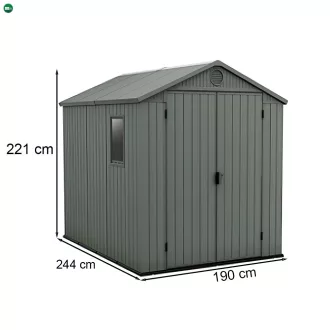 Darwin 6x8 műanyag kerti ház zöld