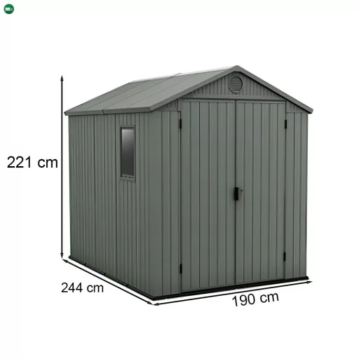 Darwin 6x8 műanyag kerti ház zöld