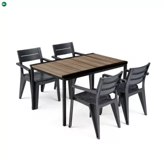 Amari 4+1 kerti bútor garnitúra szett kőris-grafit