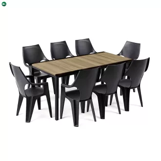 Parker Large 8+1 kerti bútor garnitúra szett kőris-grafit