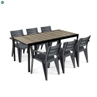 Amari Large 6+1 kerti bútor garnitúra szett kőris-grafit
