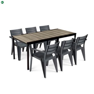 Amari Large 6+1 kerti bútor garnitúra szett kőris-grafit
