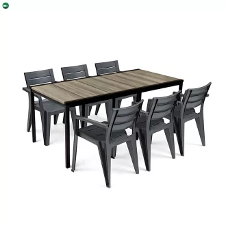 Amari Large 6+1 kerti bútor garnitúra szett kőris-grafit