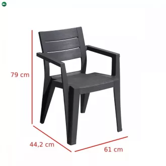 Amari Large 6+1 kerti bútor garnitúra szett kőris-grafit