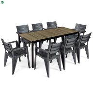 Amari Large 8+1 kerti bútor garnitúra szett kőris-grafit