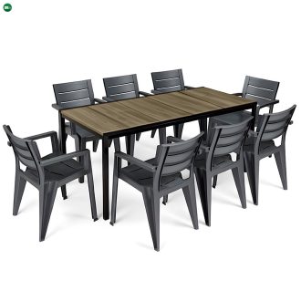 Amari Large 8+1 kerti bútor garnitúra szett kőris-grafit