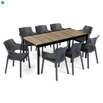 Romen Large 8+1 kerti bútor garnitúra szett kőris-grafit