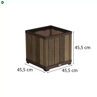 Deco szögletes műanyag virágláda 61 L