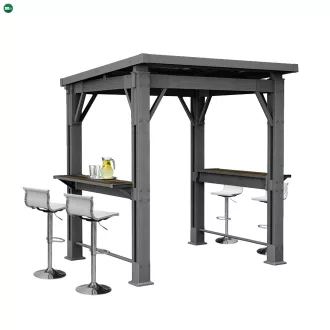 Kerti grill pavilon, pulttal, tetővel