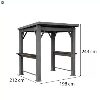 Kerti grill pavilon, pulttal, tetővel