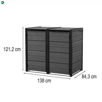 Hide away kültéri szemetes tároló 240 l